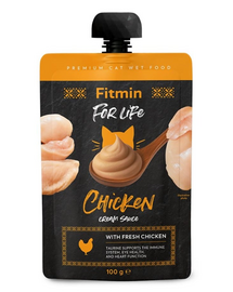 Fitmin For Life Cat Cream Sauce Chicken Hrană complementară pentru pisoi și pisici adulte cu pui în sos cremos 100 g