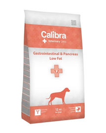 CALIBRA Veterinary Diet Dog Gastrointestinal & Pancreas Low Fat 12 kg dietă câini