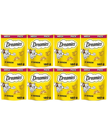 DREAMIES Mega Pack Chrupiące przysmaki dla kota o smaku sera 8x180 g