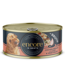 ENCORE Dog Chicken Breast with Ham and Vegetables in Broth piept de pui cu șuncă și legume în bulion 156 g