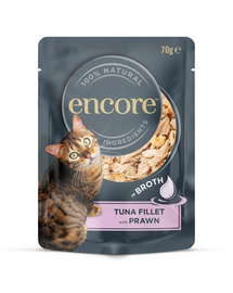 ENCORE Cat Tuna Fillet file ton cu creveți în bulion 70g