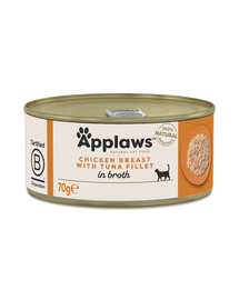 APPLAWS Cat Adult Chicken with Tuna in Broth 70 g pui și ton în supă