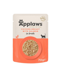 APPLAWS Cat Adult Pouch Chicken with Salmon piept pui cu somon în bulion 70 g