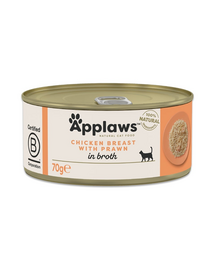 APPLAWS Cat Adult Chicken with Prawn in Broth 70 g pui și crevete în supă