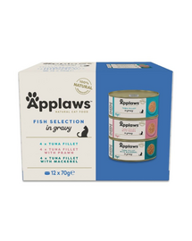APPLAWS Cat Adult Fish Selection Multipack in Gravy 12x70 g mix pește în sos