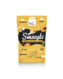 SYTA MICHA Gustări pentru câini cu miel, dovleac, banană și caisă 80 g