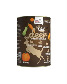 SYTA MICHA Chef Monoprotein hrană umedă pentru câini cu cerb și legume 400 g