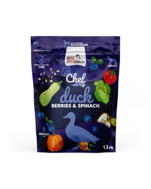 SYTA MICHA Chef Hrană uscată pentru câini cu rață, fructe de pădure și spanac 1,5 kg