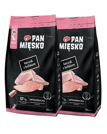 PAN MIĘSKO Pui cu iepure pentru pisoi hrană uscată crochete XS 2x1,6 kg