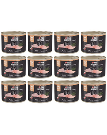 PAN MIĘSKO Hrană umedă pentru pisici cu curcan și iepure 12x200 g