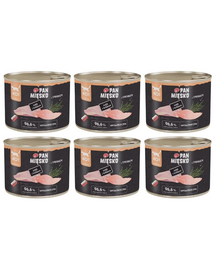 PAN MIĘSKO Hrană umedă pentru pisici cu curcan și iepure 6x200 g