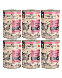 WIEJSKA ZAGRODA Conserva hrana pisici, cu miel si krill 6x400g