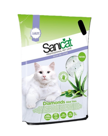 SANICAT Diamonds Aloe Vera 5 L nisip silicat absorbant pentru pisici