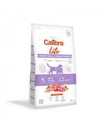 Calibra Dog Life Junior Small Medium Breed Lamb hrană cu miel pentru câini tineri de talie mică și medie 2,5 kg