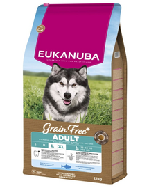 EUKANUBA Grain Free Adult Large Ocean Fish 12 kg hrană câini adulți rase mari cu pește