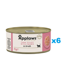 APPLAWS Cat Adult Tuna with Prawn in Broth tuńczyk i krewetki w bulionie 6x70g