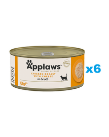 APPLAWS Cat Adult Chicken Breast with Cheese in Broth pierś z kurczaka z serem w bulionie 6x156 g