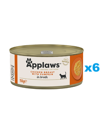APPLAWS Cat Adult Chicken Breast with Pumpkin in Broth pierś z kurczaka i dynia w bulionie 6x156 g