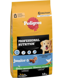 PEDIGREE Professional Nutrition Junior cu pui și legume 12 kg hrană căței rase medii și mari