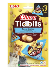 INABA Cat Churu Tidbits Rețetă cu Ton 3×12 g gustări moi și cremoase cu ton pentru pisici