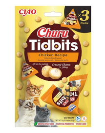 INABA Cat Churu Tidbits Rețetă cu Pui 3×12 g gustări moi și cremoase cu pui pentru pisici