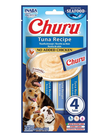 INABA Dog Churu Fish Based Tuna Recipe 4x14g recompensă cremoase cu ton pentru câini