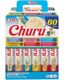 INABA Cat Churu Rețetă cu Ton 80×14 g mix de recompense moi cu ton pentru pisici