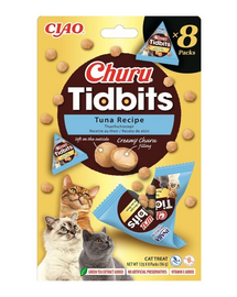 INABA Cat Churu Tidbits Rețetă cu Ton 8×12 g gustări moi și cremoase cu ton pentru pisici