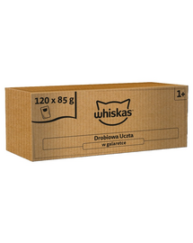 WHISKAS Adult în aspic 120x85 g hrană umedă pisici adulte, festin pasăre