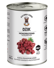 Dzik Monoproteinowa karma dla psów wszystkich ras 400 g