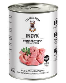 Indyk Monoproteinowa karma dla psów wszystkich ras 400 g
