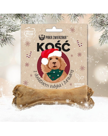 PAKA ZWIERZAKA Os de Crăciun pentru câini cu curcan și merișoare M,12 cm, 55 g