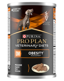 PURINA PRO PLAN Veterinary Diets Canine OM Obesity Management Mousse 400 g hrană câini