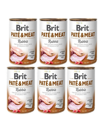 BRIT Pate&Meat rabbit 6x400 g pasztet z królikiem dla psa