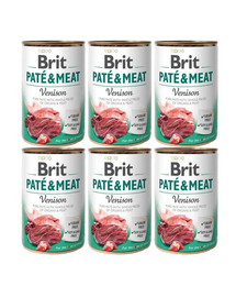 BRIT Pate&Meat venison 6x400 g pasztet z dziczyzną dla psa