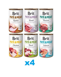 BRIT Pate&Meat Mix smaków 24x400 g pasztet dla psów