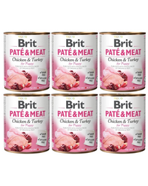 BRIT Pate&Meat puppy 6x800 g pasztet dla szczeniąt