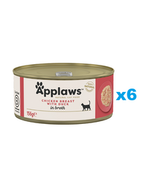 APPLAWS Cat Adult Chicken Breast with Duck in Broth pierś z kurczaka z kaczką w bulionie 6x156g