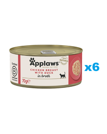 APPLAWS Cat Adult Chicken Breast with Duck in Broth pierś z kurczaka z kaczką w bulionie 6x70g