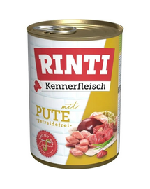 RINTI Kennerfleisch Turkey curcan 400 g hrană umedă pentru câini adulți