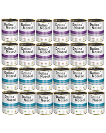 DOLINA NOTECI Premium Mix conserve păstrăv și iepure cu merișoare 24x800 g hrană câini