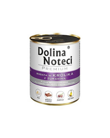 DOLINA NOTECI Premium Mix miel și iepure cu merișoare 24x800 g hrană umedă pentru câini