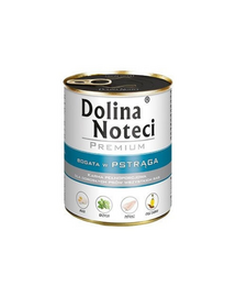 DOLINA NOTECI Premium Mix păstrăv și cod cu broccoli 24x800 g hrană umedă pentru câini