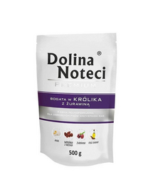 DOLINA NOTECI Premium Mix iepure și merișoare + vită 20x500 g hrană umedă pentru câini