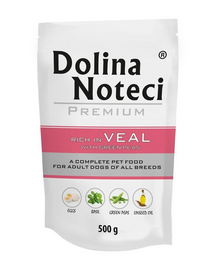DOLINA NOTECI Premium vițel și mazăre verde hrană umedă pentru câini 500 g