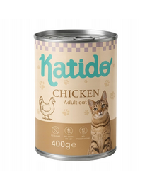 KATIDO Adult Cat Chicken 400 g hrană pisici, cu pui și ulei de somon