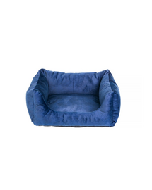 Glamour sofa legowisko prostokątne niebieskie XL 75x85x29 cm