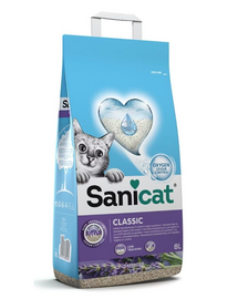 SANICAT Classic Lavender Nisip mineral pentru pisici cu parfum de lavandă 8 L