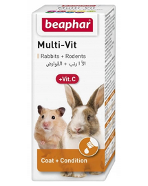 BEAPHAR Multi-Vit + Vit. C supliment multivitaminic iepuri și rozătoare, 20 ml