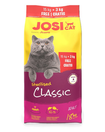 JosiCat Classic Sterilised sucha karma dla kotów kastrowanych 15kg + 3kg gratis